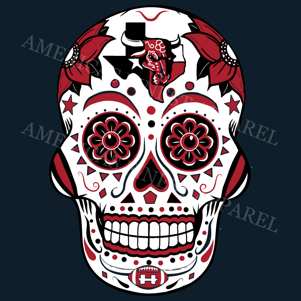 Houston Football Sugar Skull – America's Finest Apparel